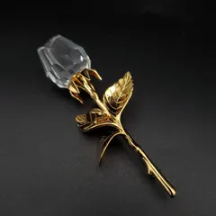 美品 SWAROVSKI スワロフスキー ブローチ 薔薇モチーフ クリスタル 大ぶり 上品 豪華 エレガント 存在感 ギフト プレゼント 贈り物 入学式 卒業式