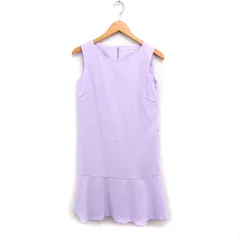アプワイザーリッシェ Apuweiser-riche マーメイド ワンピース ノースリーブ ひざ丈 無地 シンプル 1 ライラック /FT40