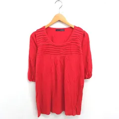 22オクトーブル 22 OCTOBRE チュニック ニット セーター 丸首 薄手 七分袖 赤 レッド /TT