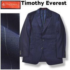 日本製 ティモシーエベレスト Timothy Everest ピアツェンツァ PIACIENZA イタリア製 生地 2B シングル テーラード ジャケット ノッチドラペル サイドベンツ 背抜き PM ピンストライプ ネイビー x 玉虫色 メンズ