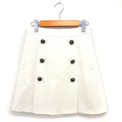 プロポーション ボディドレッシング PROPORTION BODY DRESSING フレア ミニ スカート 飾りボタン タック サイドジップ 2 オフホワイト /NT4