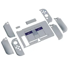 PlayVital AlterGrips Nintendo Switchに対応用人間工学に基づいたグリップカバーと保護シェル、シェル＆グラスフィルム＆サムライカバー＆ボタンキャップは付属しています【クラシックSNESスタイル】 0