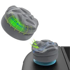 PlayVital Nintendo Switch 2対応サムスティッククッショングリップ 4個、Nintendo Switch 2ジョイコン対応シリコンジョイスティックカバー、滑り止め雨滴模様デザイン【グレー】 0