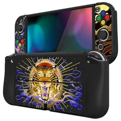 PlayVital ZealProtect Switch有機elに対応用ソフト保護シェル、Switch OLEDに対応用フレキシブルプロテクタージョイコングリップカバーサムグリップキャップとABXY方向ボタンキャップ付き【タイガータロット】 1