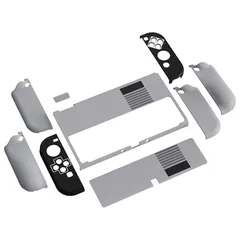 PlayVital AlterGrips Nintendo有機elに対応用保護シェル、ジョイコンに対応用人間工学に基づいたデザインしたハードシェル、サムグリップキャップカバーとボタンキャップは付属しています【クラシックNESスタイル】 0