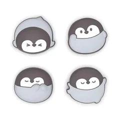 PlayVital Switch 2（2025年新モデル）対応 親指グリップキャップ 4個セット ? スイッチ2対応かわいいシリコン製スティックカバー Joycon2用 耐久性ある 【ペンギンちゃん】 0