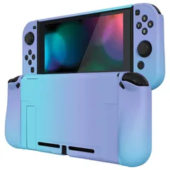 PlayVital Nintendo Switchに対応用アップグレードされたケースグリップカバー、ドックに対応できて、Nintendo Switchに対応用人間工学に基づいた保護ケース、ジョイコンに対応用保護ケース（ハード）【グラデーションバイオレットブ 0