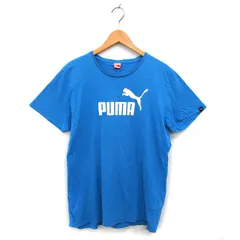 プーマ PUMA 国内正規品 クルーネック カットソー Tシャツ ロゴプリント コットン 綿 半袖 XXL 青 ブルー /NT4