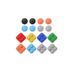 PlayVital Nintendo Switch 2用 シリコン製ボタンカバー＆サムグリップセット Joy-Con 2対応 カラフルなABXYボタンキャップ8個＆スティックキャップ4個付き（ブラック+グレー+ブルー+オレンジ） 0