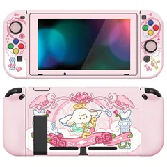 PlayVital ZealProtect Nintendo Switchに対応用ソフト保護シェル、switchに対応用フレキシブル保護カバー、スクリーン保護フィルム＆サムグリップキャップ＆ABXY方向ボタンキャップ付き【恋のキューピッド】 0