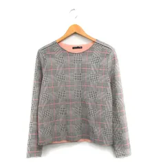 ザラ ZARA カットソー Tシャツ 長袖 チェック M グレー 灰 /KT38