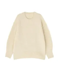 新品 [ナチュラルビューティーベーシック] バックスリットミドルニット【ベージュ/Free Size】