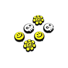 PlayVital Switch 2（2025年モデル）対応 親指グリップキャップ 6個セット?スイッチ2対応かわいいシリコン製スティックカバー Joycon2用 アナログスティック保護キャップ【ハッピー＆グルーミースタイル】 0