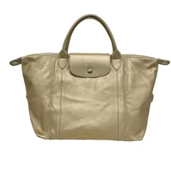 LONGCHAMP(ロンシャン) ハンドバッグ - ベージュ 折りたたみ レザー