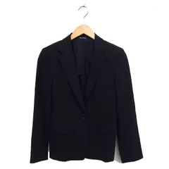 コムサデモード COMME CA DU MODE ウール テーラード ジャケット アウター 背抜き スリット 7 黒 ブラック /NT25