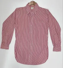 BROOKS BROTHERS ブルックスブラザーズ 50s ～ 60s vintage 6ボタン ポリコットン キャンディ ストライプ BD シャツ size15.5-2 レッド
