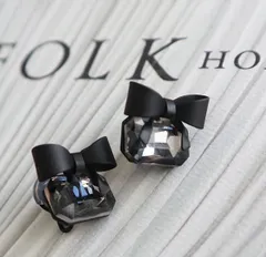 訳あり　ピアス　ブラックリボン