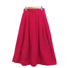 グリーンレーベルリラクシング ユナイテッドアローズ green label relaxing タグ付き タック フレアスカート ロング マキシ丈 無地 38 ピンク /FT18