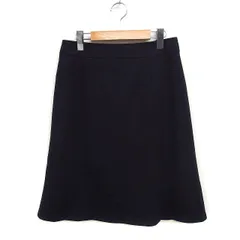 23区 オンワード樫山 ウール フレアスカート ひざ丈 無地 シンプル 40 ブラック 黒 /FT29