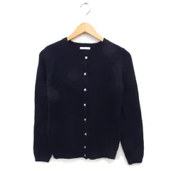 テチチ Te chichi クルーネック カーディガン ニット リブ ウール混 長袖 M 紺 ネイビー /NT2
