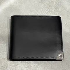 dunhill ダンヒル 二つ折り財布 レザー ブラック 黒 メンズ財布 コンパクトウォレット 小銭入れ付き 財布 レザーウォレット メンズ 男性用 ブランド財布シルバー金具 ビジネス シンプル