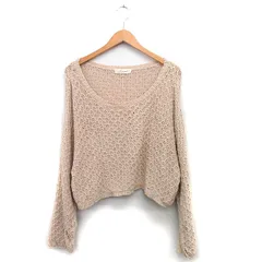 スナイデル SNIDEL ニット セーター 長袖 コットン シンプル F ベージュ /KT15