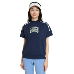 新品 [キャロウェイ] レディース 半袖 モックネックシャツ (吸汗速乾性・裏クール) / ゴルフ / C25134213 1120_ネイビー L