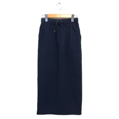 グリーンレーベルリラクシング ユナイテッドアローズ green label relaxing ナロー スカート マキシ スリット ドローストリング 36 紺 ネイビー /NT30