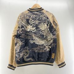 め0537古布リメイク木綿手拭い柿渋染め風神雷神江戸美人画スカジャン