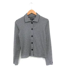 アニエスベー agnes b. シャツ ブラウス 長袖 コットン ボーダー イ ブラック 黒 /KT17