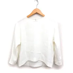 トゥモローランド TOMORROWLAND ロングスリーブ ブラウス 丸首 無地 シンプル 36 オフホワイト 白 /FT15