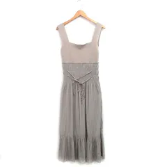 フレイアイディー FRAY I.D ワンピース ノースリーブ ロング リボン コットン ワンサイズ ベージュ /KT34