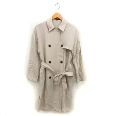 ロートレアモン LAUTREAMONT ステンカラー スプリング コート ロング アウター ダブル リボン スリット 無地 40 ベージュ /NT35
