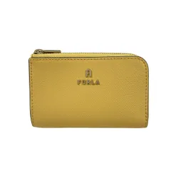 FURLA(フルラ) コインケース美品  - イエロー L字ファスナー/キーリング付き レザー