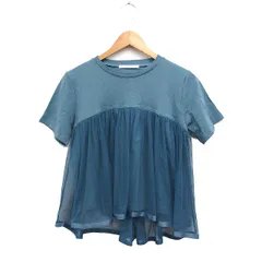 ケイビーエフ KBF アーバンリサーチ チュール付き カットソー Tシャツ 半袖 丸首 無地 コットン 綿 One グリーン 緑 /FT40