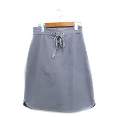 リランドチュール Rirandture 台形 スカート ミニ スエード調 レースアップ 1 グレー 灰 /KT9