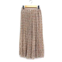 レイカズン Ray cassin フラワープリント プリーツスカート ロング丈 F オフホワイト 白 ベージュ /FT4