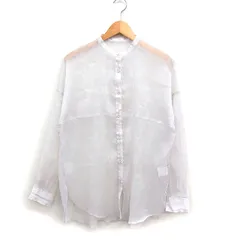 ページボーイ PAGE BOY シアー 楊柳 シャツ ブラウス 長袖 オーバーサイズ 無地 F ホワイト系 白 /FT3