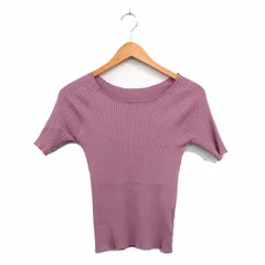 マイストラーダ Mystrada リブ ニット セーター 五分袖 シンプル 38 ピンク /KT17