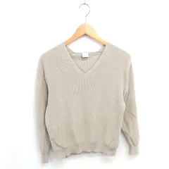 アーバンリサーチ ドアーズ URBAN RESEARCH DOORS ニット セーター Vネック 綿 コットン 長袖 ONE ベージュ 茶 /TT