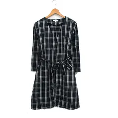 ザショップティーケー THE SHOP TK スプリングコート ロング リボン チェック S ネイビー 紺 /KT1