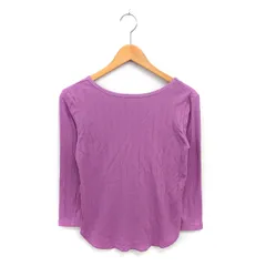 ナノユニバース nano universe カットソー Tシャツ ボートネック 薄手 七分袖 38 パープル 紫 /TT