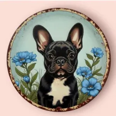 新品 フレンチブルドッグ メタルサイン 丸型20cm ブリキ看板 犬雑貨 壁掛け インテリア ヴィンテージ風 レトロ看板 犬好き プレゼント 玄関 ガレージ カフェ風 ウォールインテリア 犬グッズ おしゃれ雑貨 犬柄 犬インテリア 犬モチーフ 壁飾り ギフト