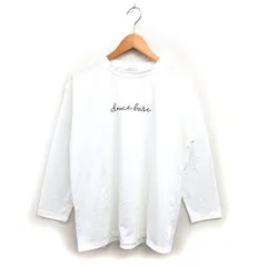 ルノンキュール Lugnoncure クルーネック Tシャツ 透け感 英字プリント コットン混 長袖 F 白 ホワイト /NT2