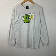 HUF ハフ 長袖Tシャツ グラフィックプリント ホワイト Lサイズ メンズ 古着 ストリート