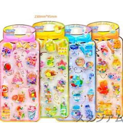 4枚セット！ウォーターシール ご褒美シール シール帳 4枚セット！ウォーターシール ぷっくりシール 女の子 小学生 可愛い ぷくぷくシール カラフル 立体シール 3D立体 手帳用 ノート デコシール クリスマス 手芸用品 クリエイティブ プレゼント