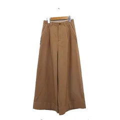 ビームスハート BEAMS HEART ワイドパンツ ギャザー コットン シンプル 0 ブラウン 茶 /KT34