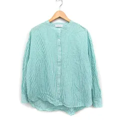 チャオパニック ティピー CIAOPANIC TYPY ストライプ シャツ ブラウス 長袖 コットン 綿 ONE グリーン 緑 /FT18