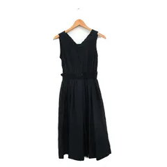 ミーア MIIA ワンピース ロング ノースリーブ リボン シンプル F ネイビー 紺 /KT15