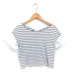 ビーミングバイビームス B:MING LIFE STORE by BEAMS カットソー Tシャツ ボーダー 切り替え ボートネック 袖フレア 半袖 ONE ホワイト 白 /TT